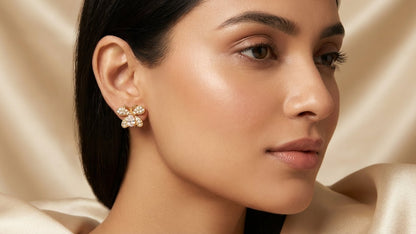 Swing Butterfly Diamond Stud Earrings