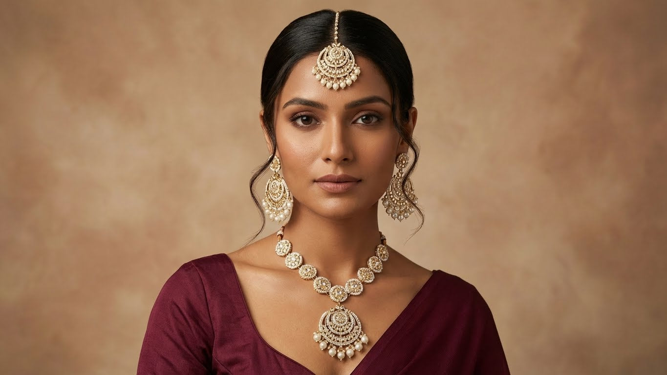 Royal Layered Kundan Pearl Necklace Set