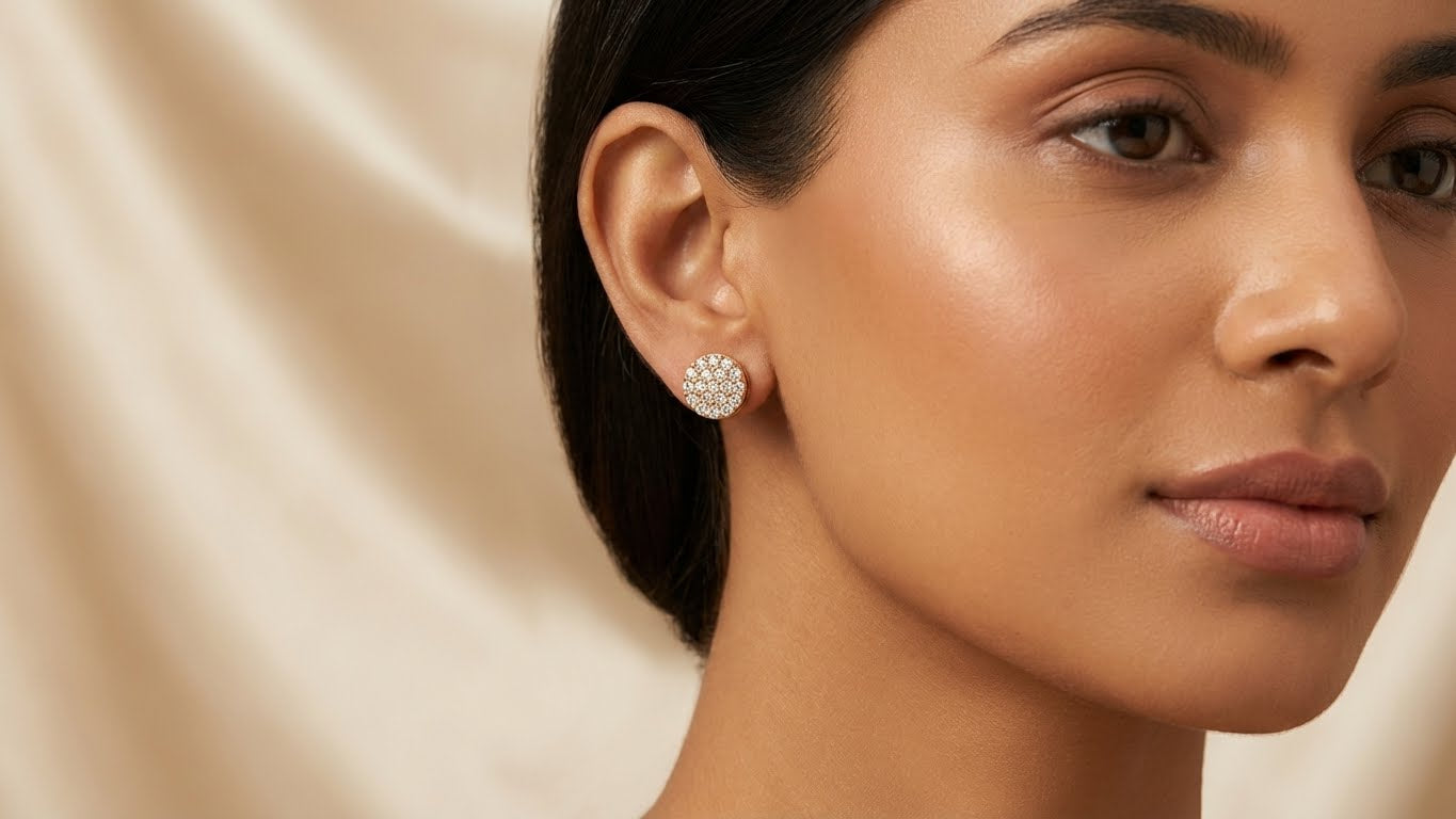 Crystal Round Sparkle Stud Earrings