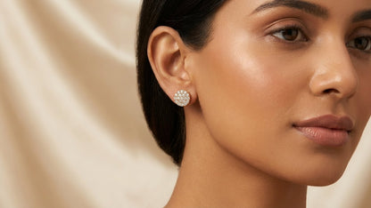 Crystal Round Sparkle Stud Earrings