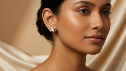 Star Solitaire Sparkle Stud Earrings