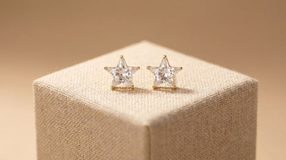 Star Solitaire Sparkle Stud Earrings