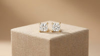 Square Solitaire Crystal Stud Earrings
