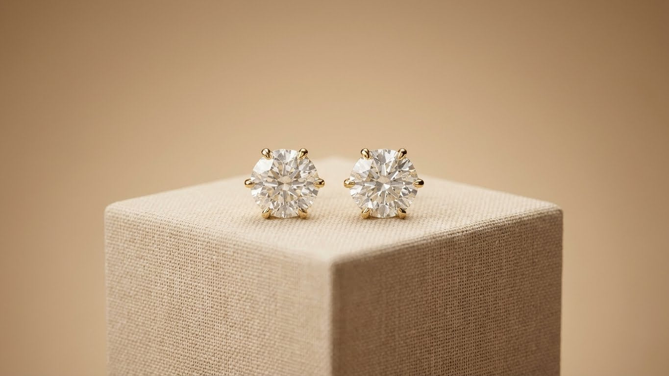 Classic Solitaire Crystal Stud Earrings