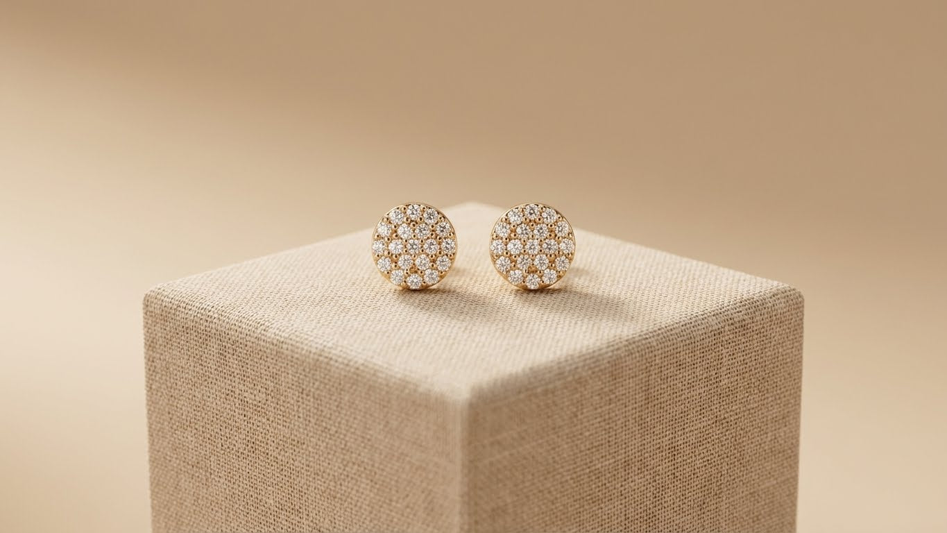 Crystal Round Sparkle Stud Earrings