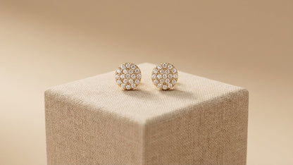 Crystal Round Sparkle Stud Earrings