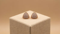 Gold Triangle Pavé Stud Earrings