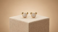 Teddy Crystal Gold Stud Earrings